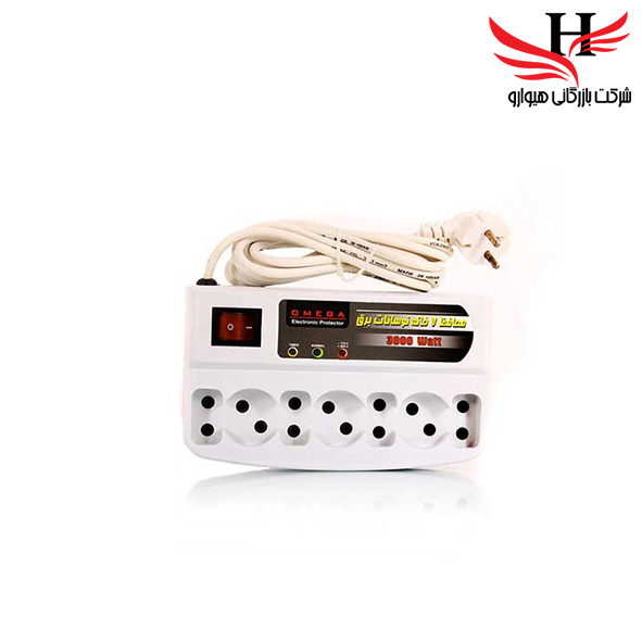 تصویر محافظ برق 7 خانه کليددار سيم بلند امگا OMEGA